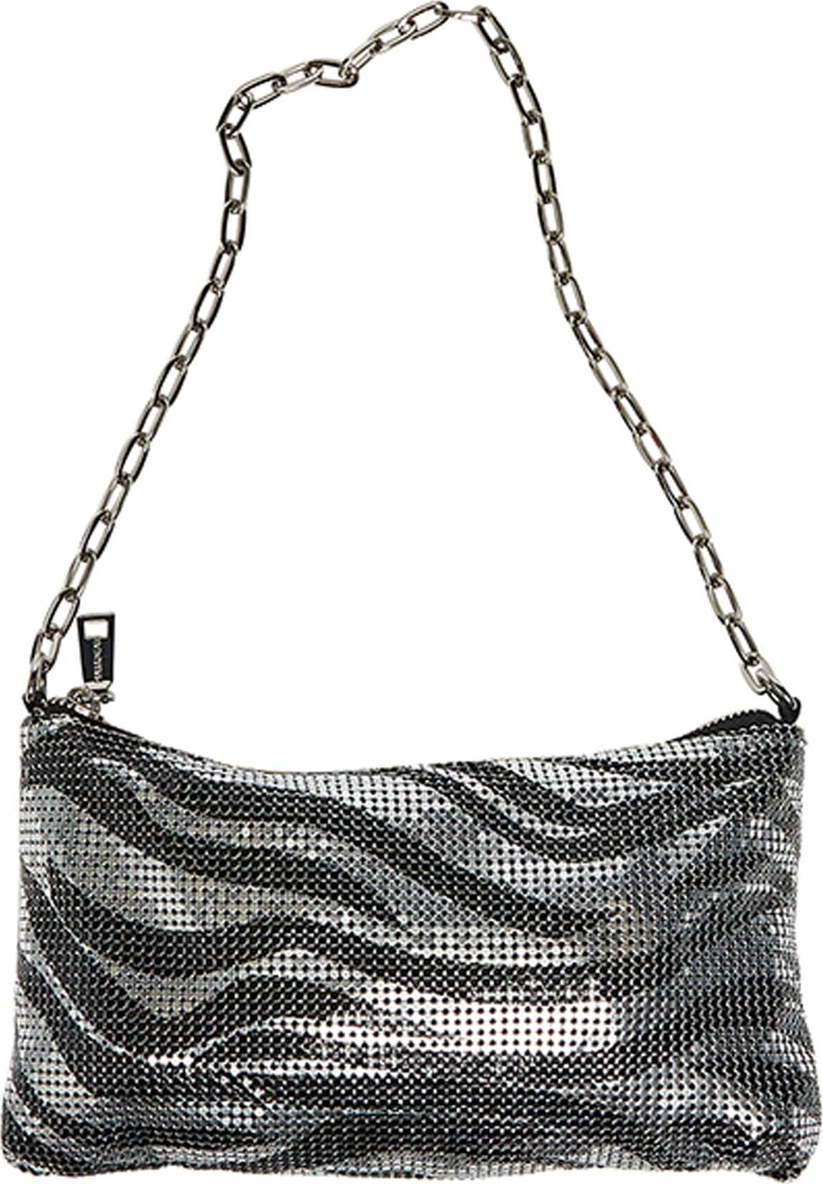 Pull&Bear Taška přes rameno antracitová / stříbrná