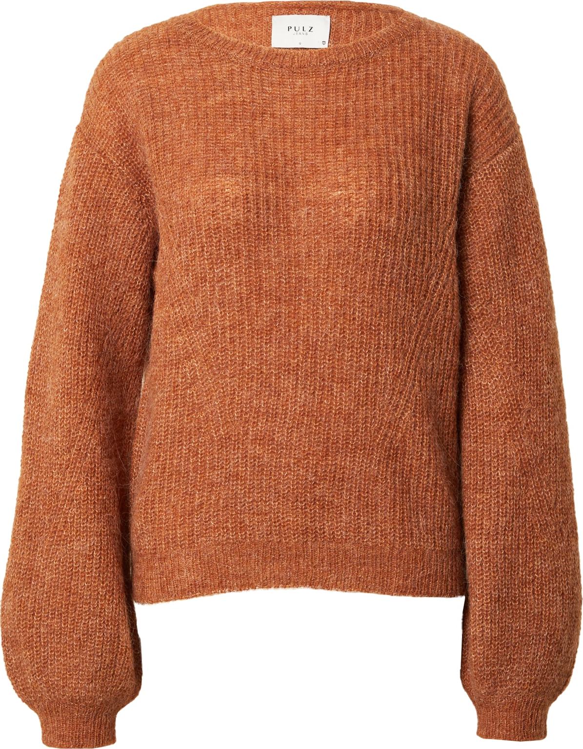 PULZ Jeans Svetr 'IRIS' okrová