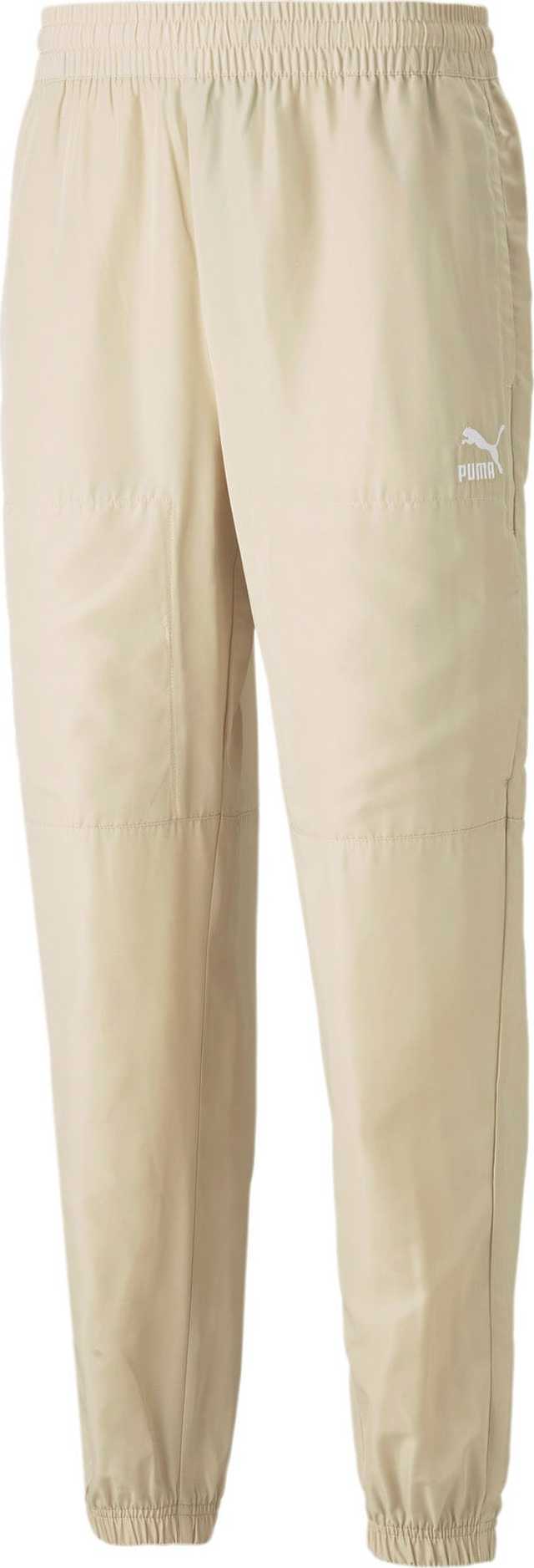 PUMA Kalhoty starobéžová / bílá