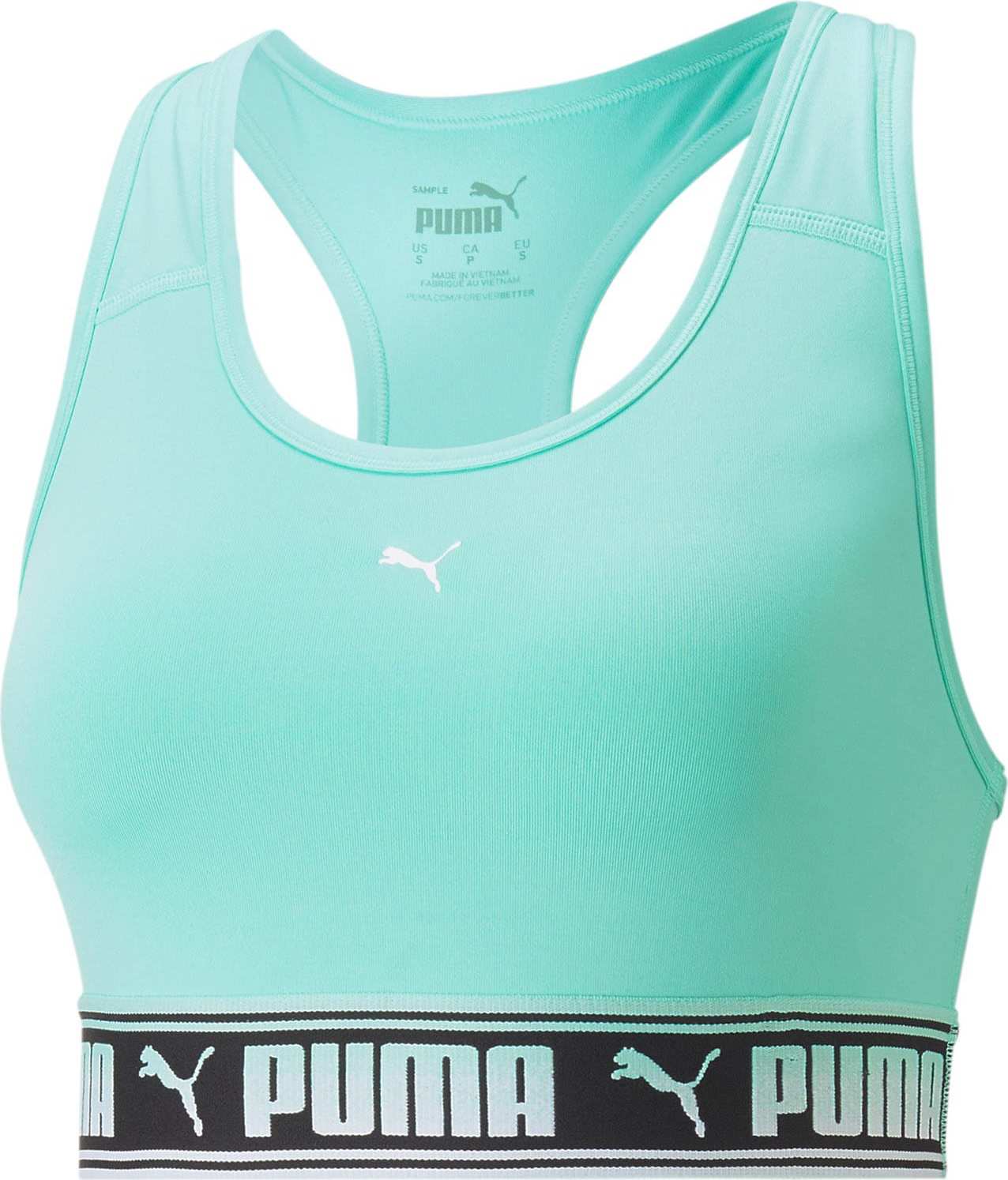 PUMA Sportovní podprsenka mátová / černá / bílá