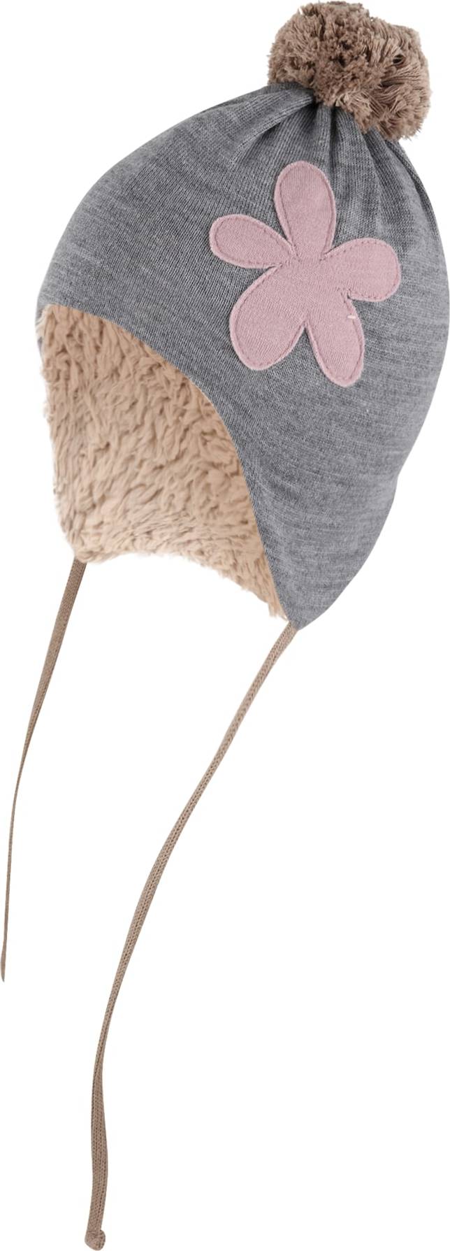 PURE PURE by Bauer Čepice šedý melír / světle růžová