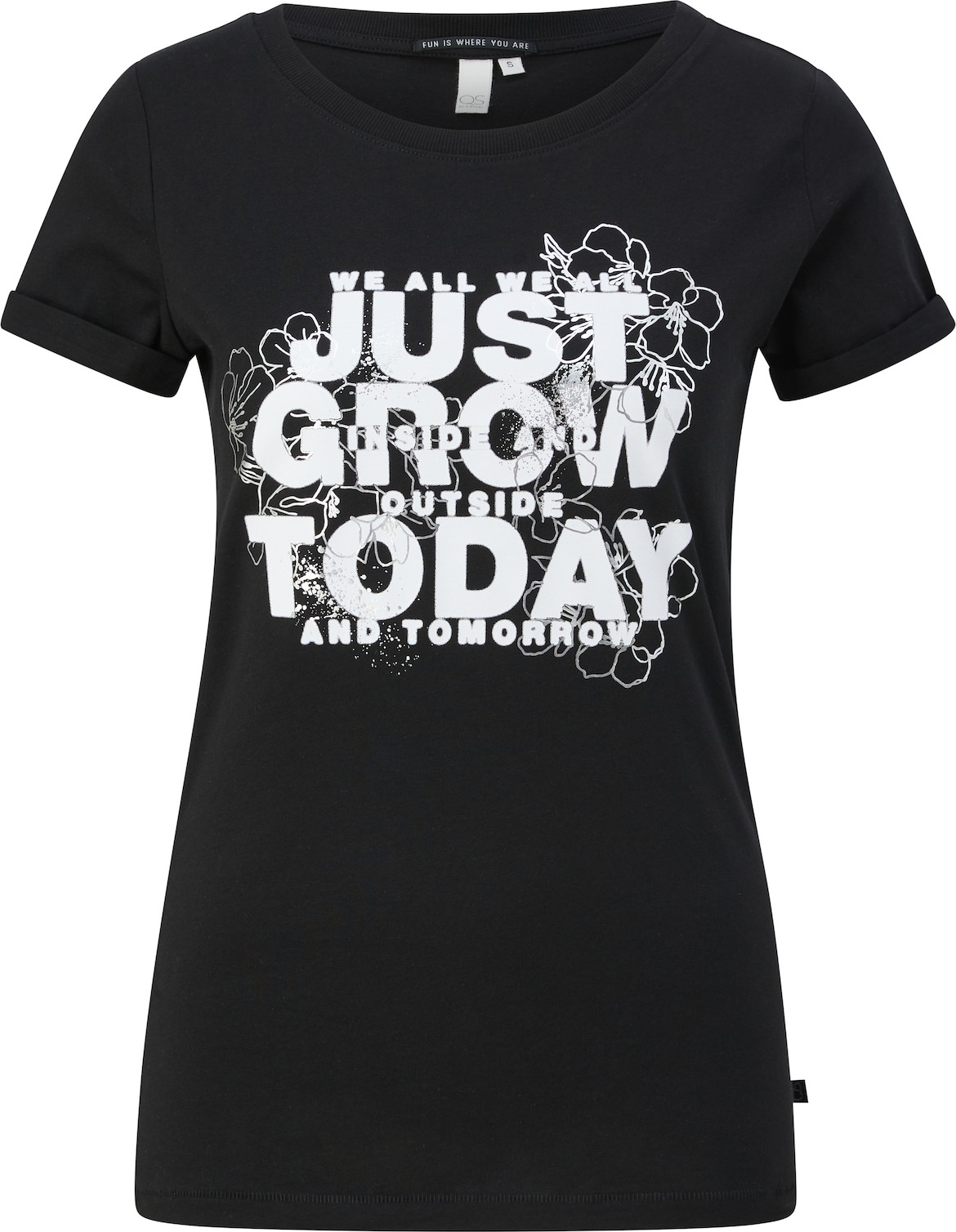 QS by s.Oliver Tričko stříbrně šedá / černá