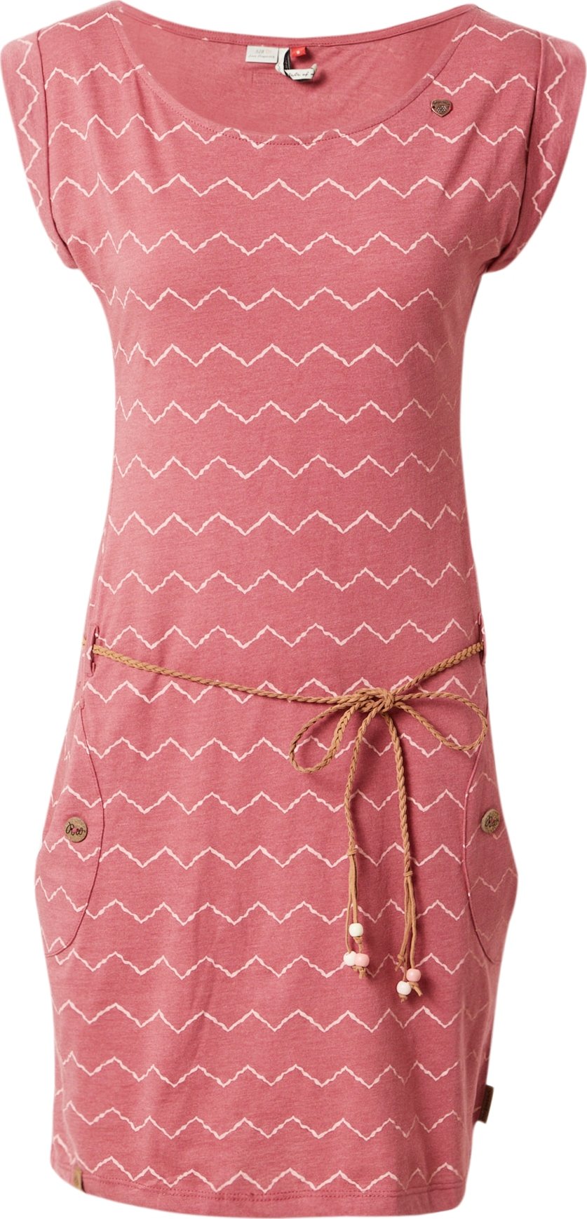 Ragwear Letní šaty světle hnědá / starorůžová / pastelově růžová