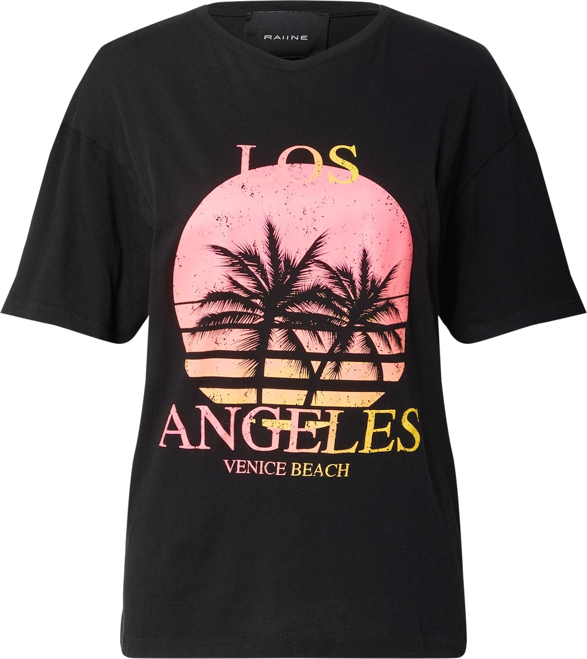 RAIINE Tričko 'STONY' žlutá / světle růžová / černá