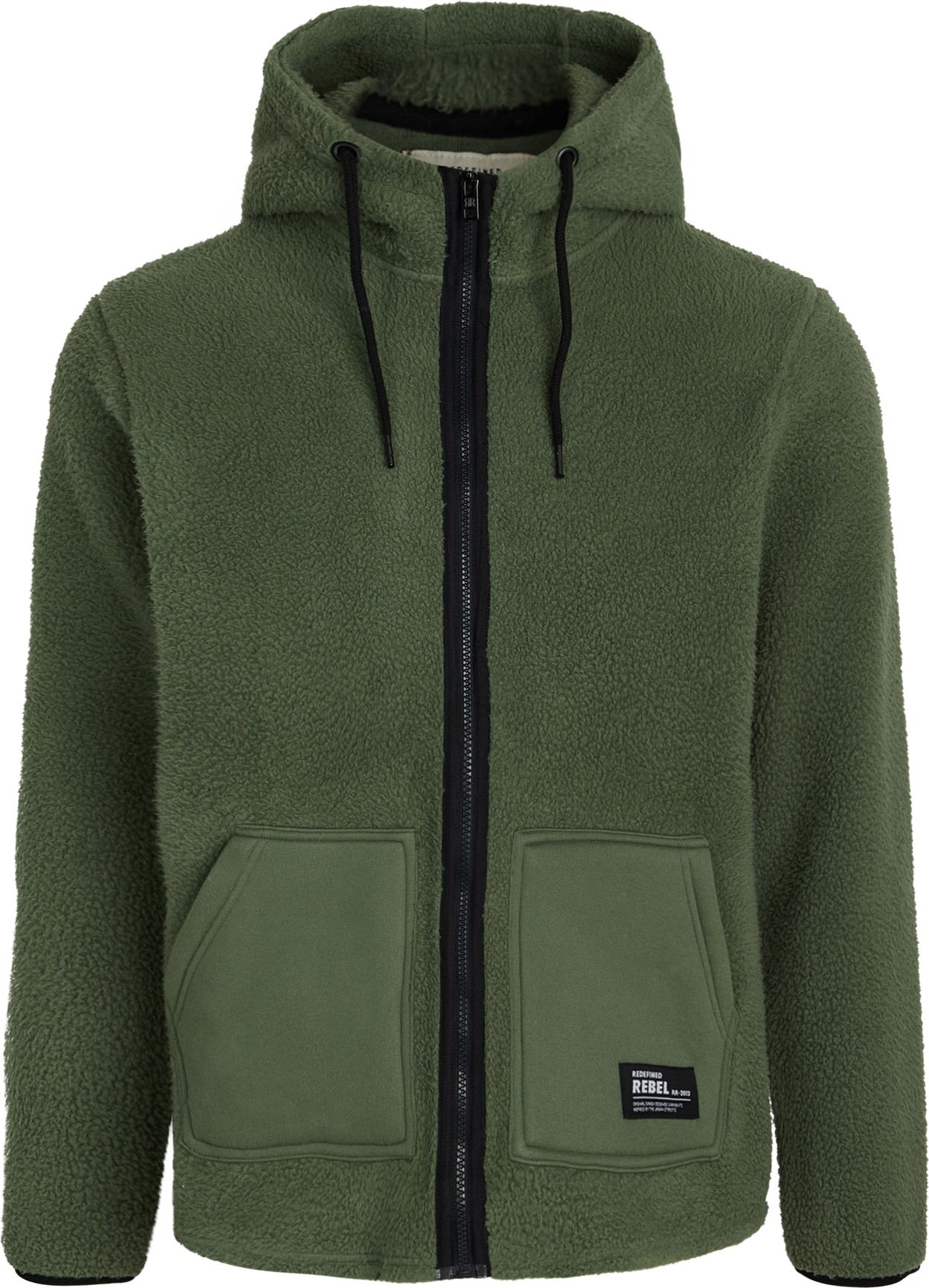 Redefined Rebel Fleecová mikina 'Elmer' tmavě zelená