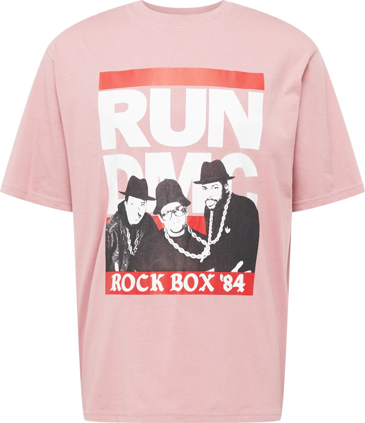 Redefined Rebel Tričko 'Kyng' starorůžová / světle červená / černá / bílá