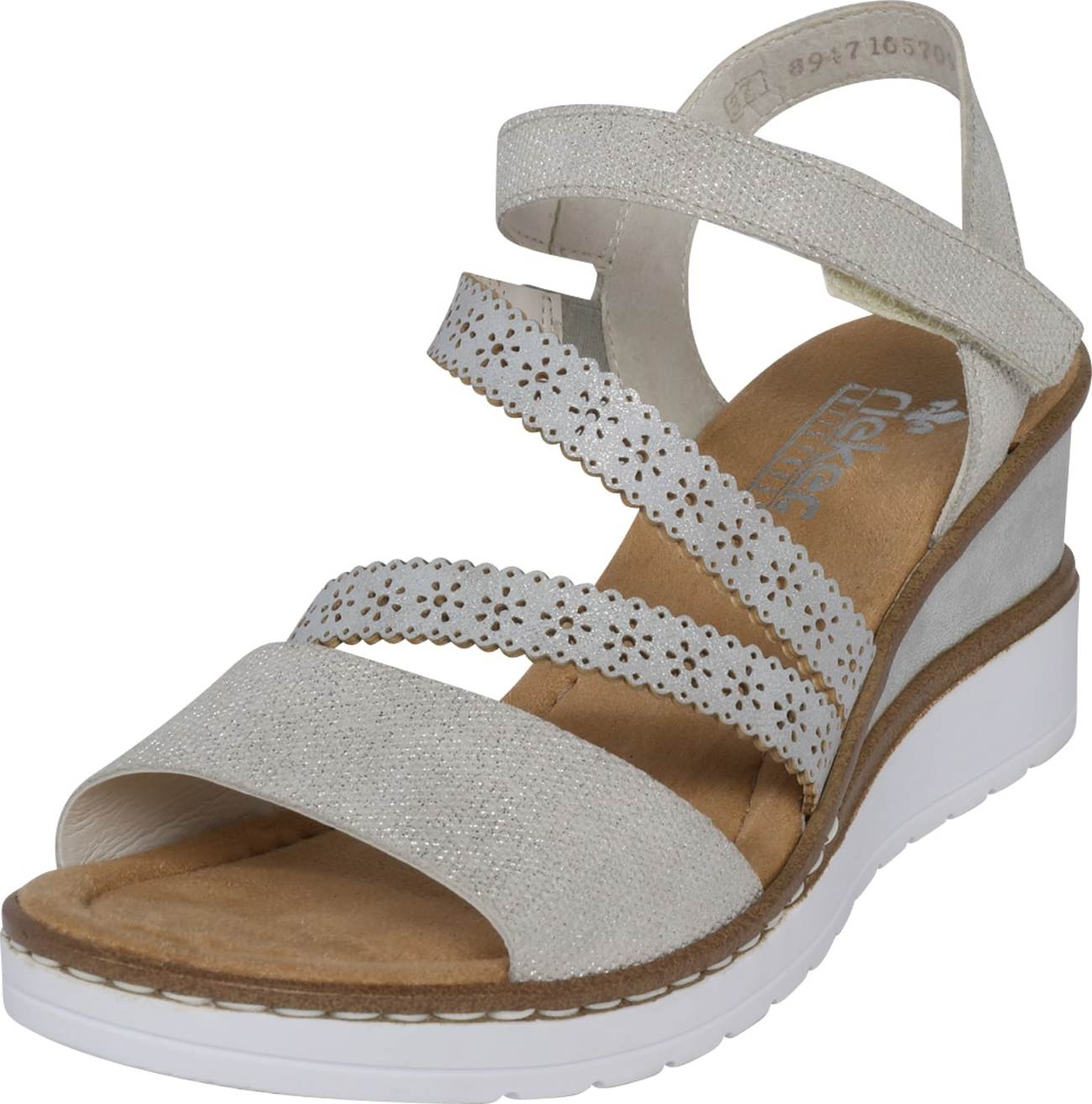 Rieker Páskové sandály světle béžová / stříbrná