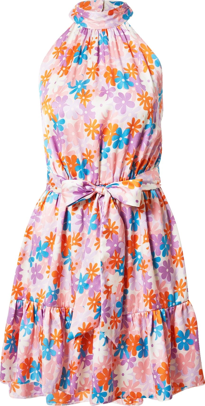 River Island Koktejlové šaty lenvandulová / mandarinkoná / starorůžová / bílá