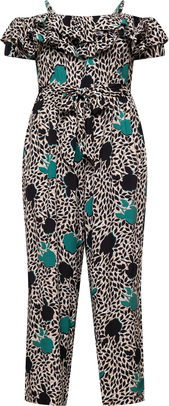 River Island Plus Overal světle hnědá / nefritová / černá / bílá