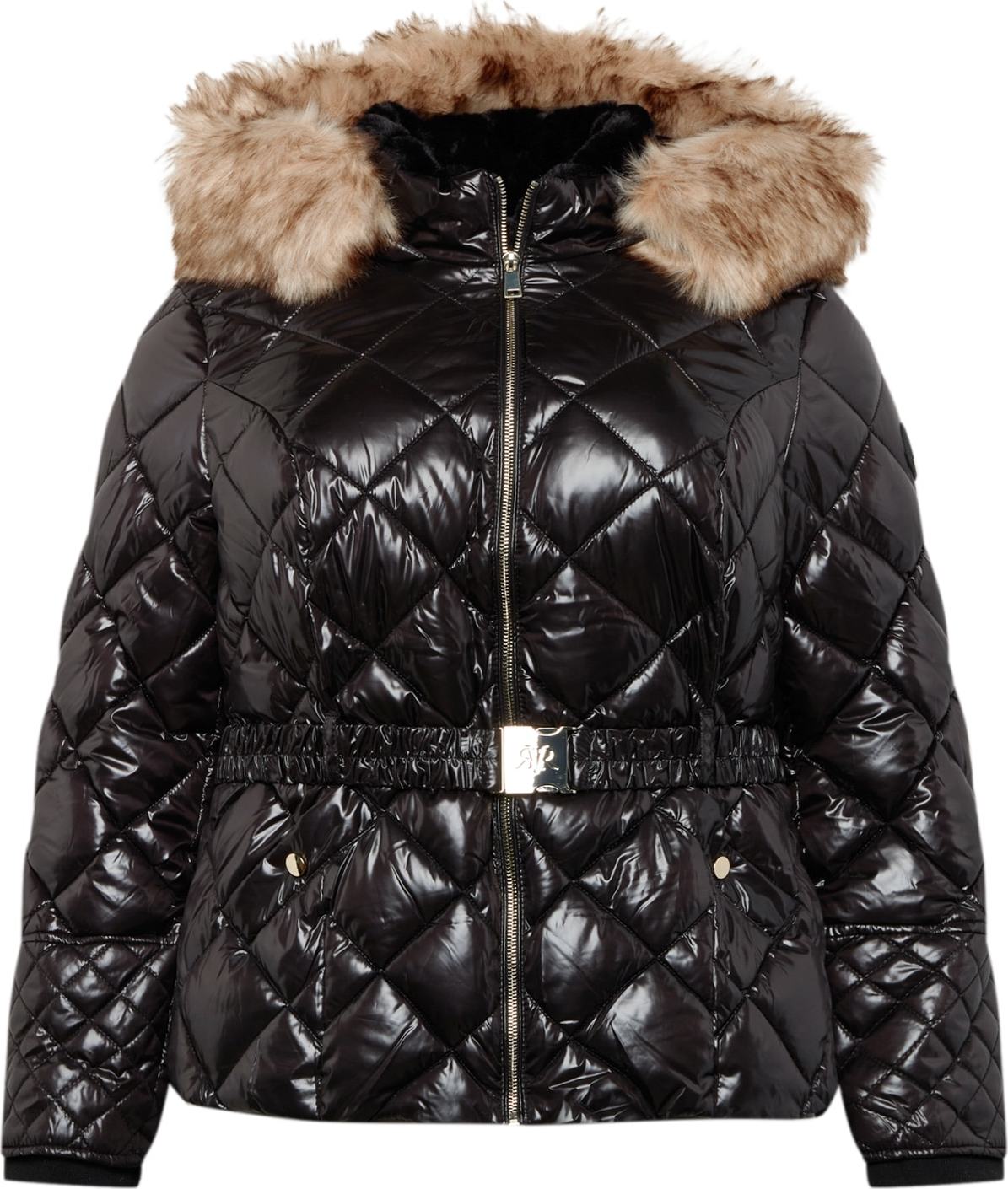 River Island Plus Zimní bunda černá