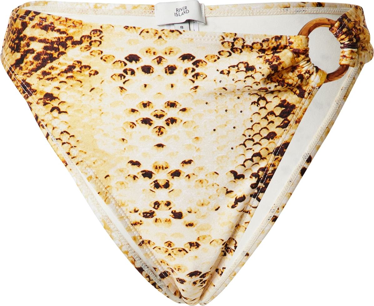 River Island Spodní díl plavek béžová / hnědá / žlutá