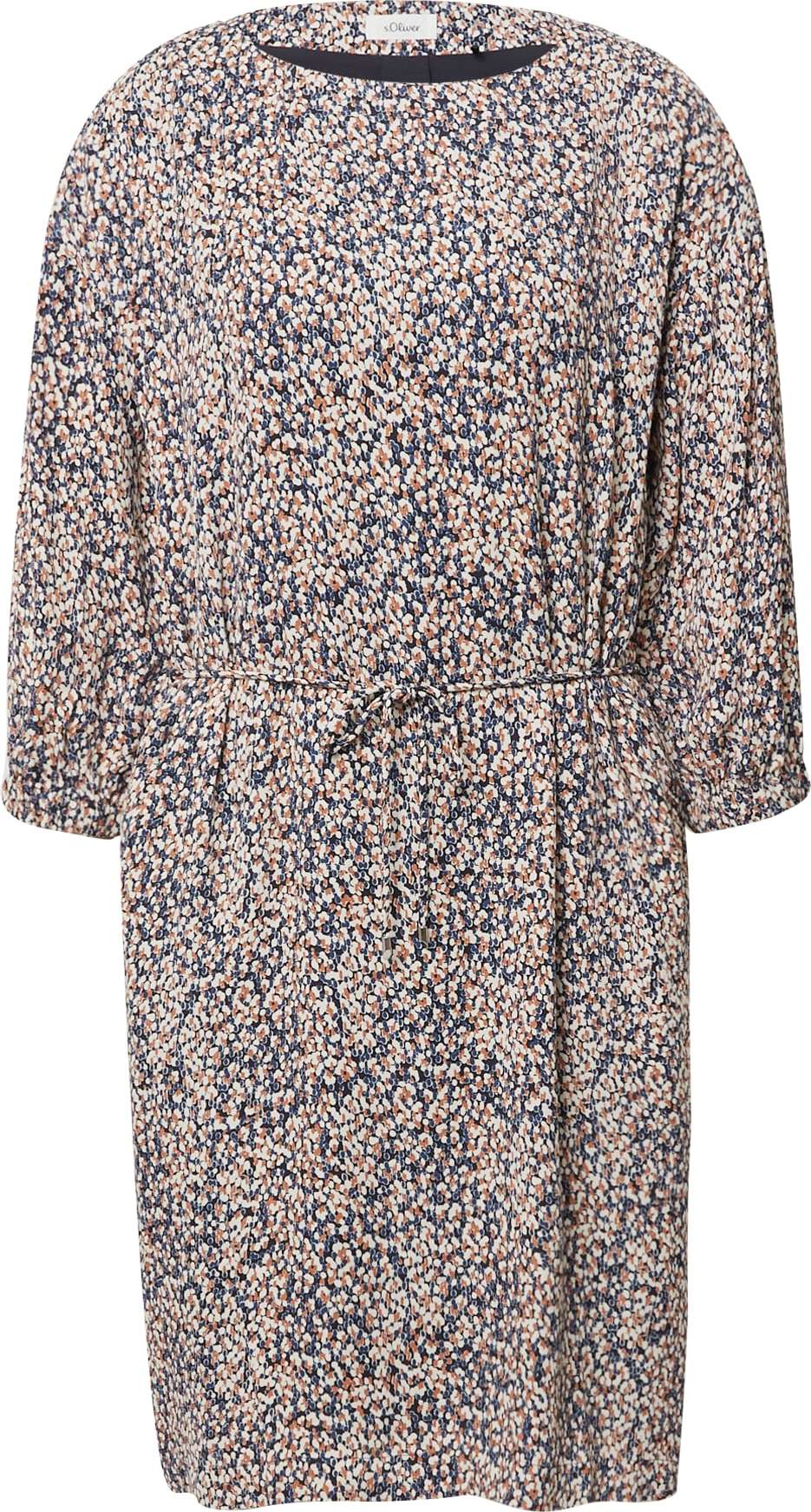 s.Oliver BLACK LABEL Šaty béžová / námořnická modř