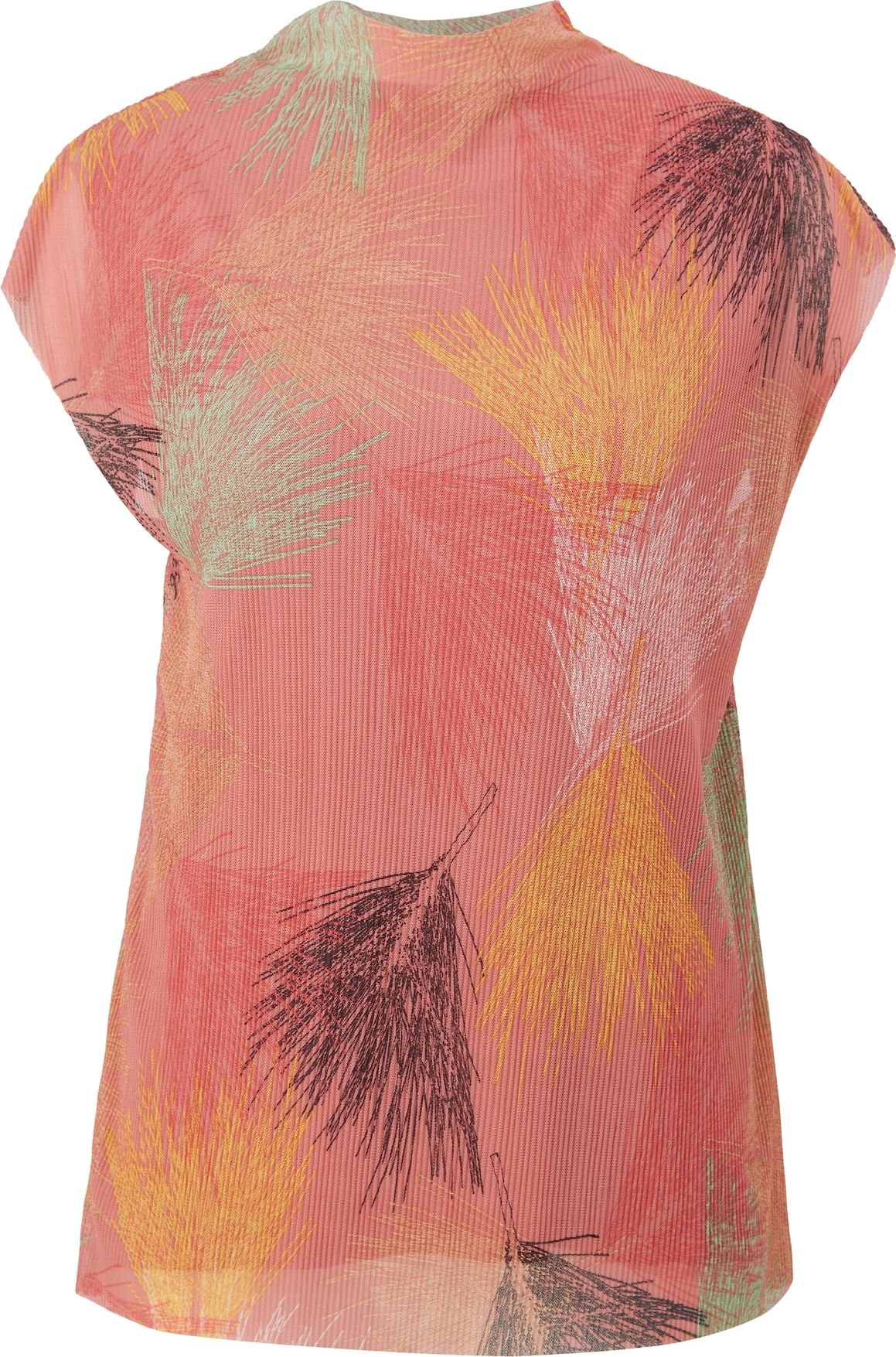 s.Oliver BLACK LABEL Tričko žlutá / zelená / tmavě oranžová