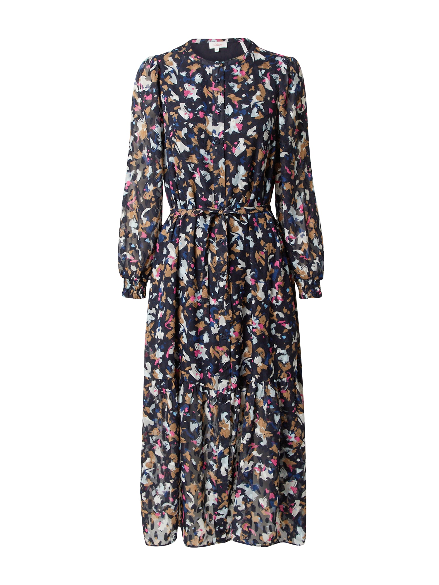 s.Oliver Košilové šaty námořnická modř / hnědá / pink / bílá