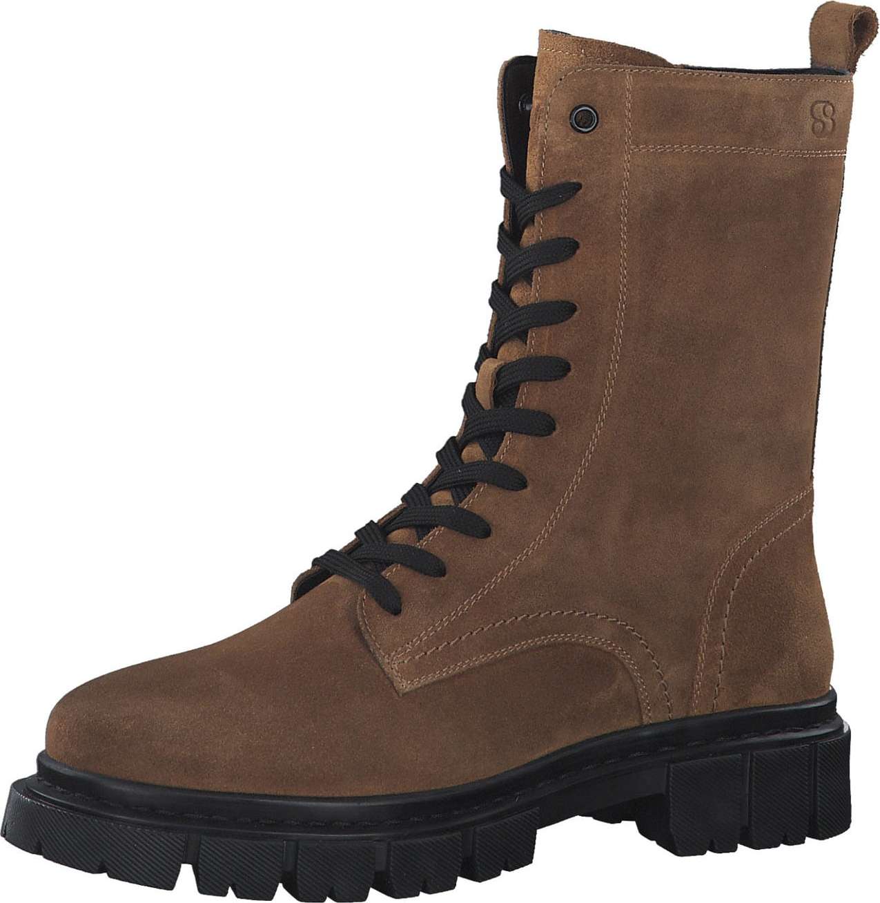 s.Oliver Šněrovací kozačky koňaková