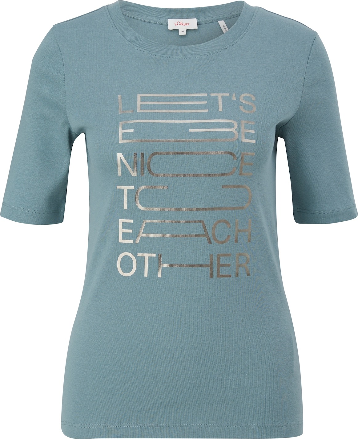 s.Oliver Tričko kouřově modrá / hořčicová