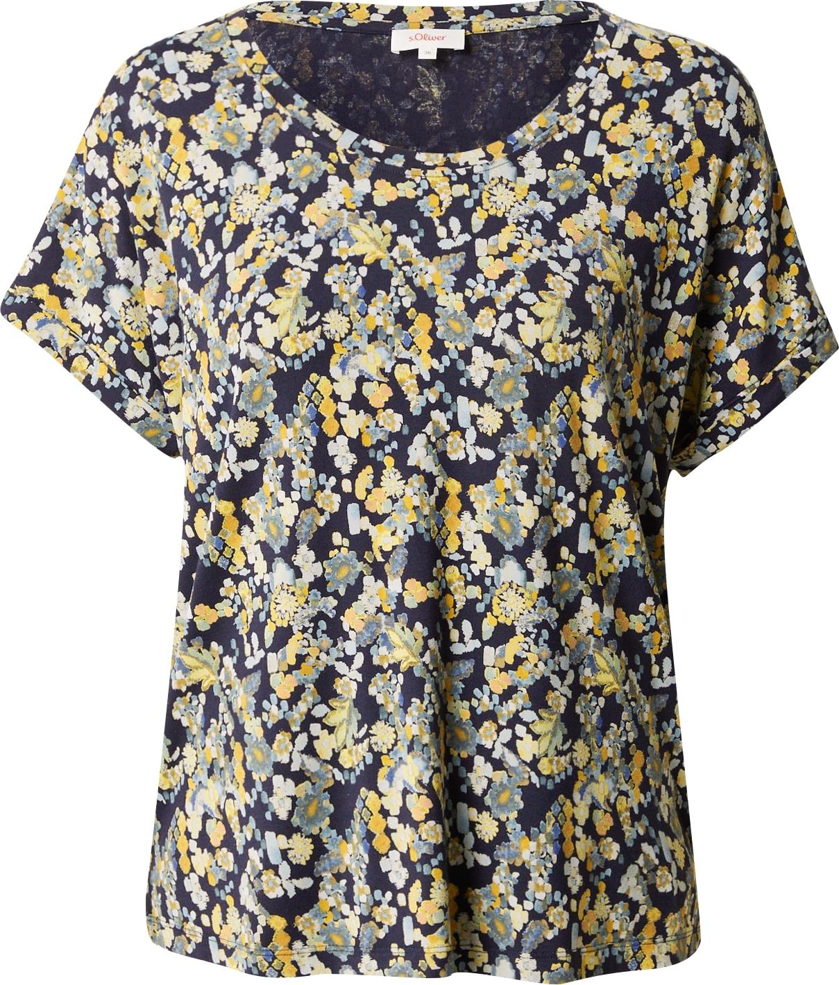 s.Oliver Tričko nažloutlá / námořnická modř / chladná modrá / světlemodrá