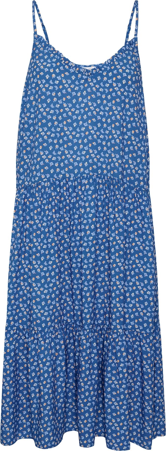 SAINT TROPEZ Letní šaty 'Eda' modrá / světlemodrá / oranžová / bílá