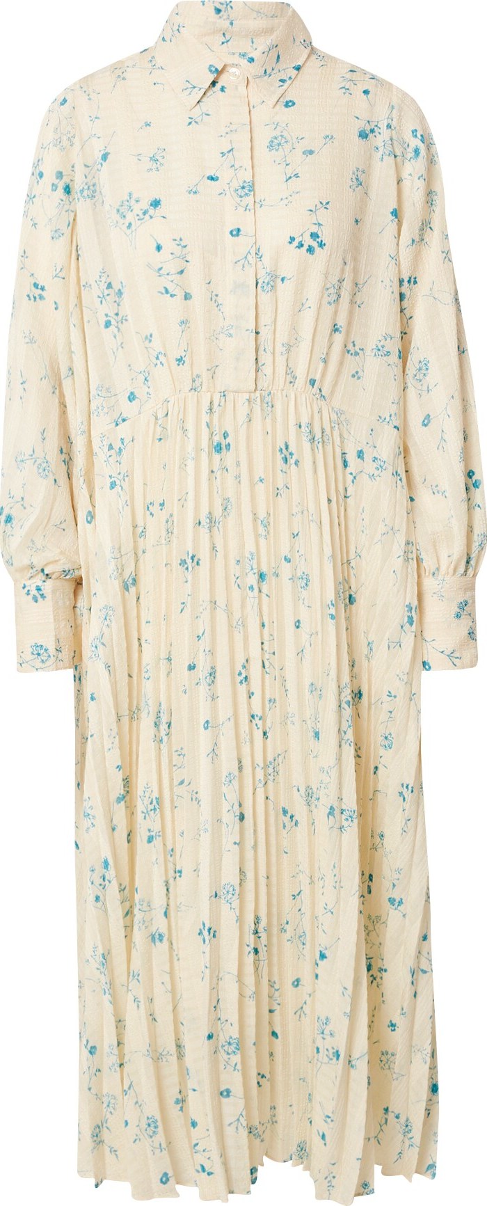 Samsøe Samsøe Košilové šaty 'DOROTHEA' béžová / nebeská modř
