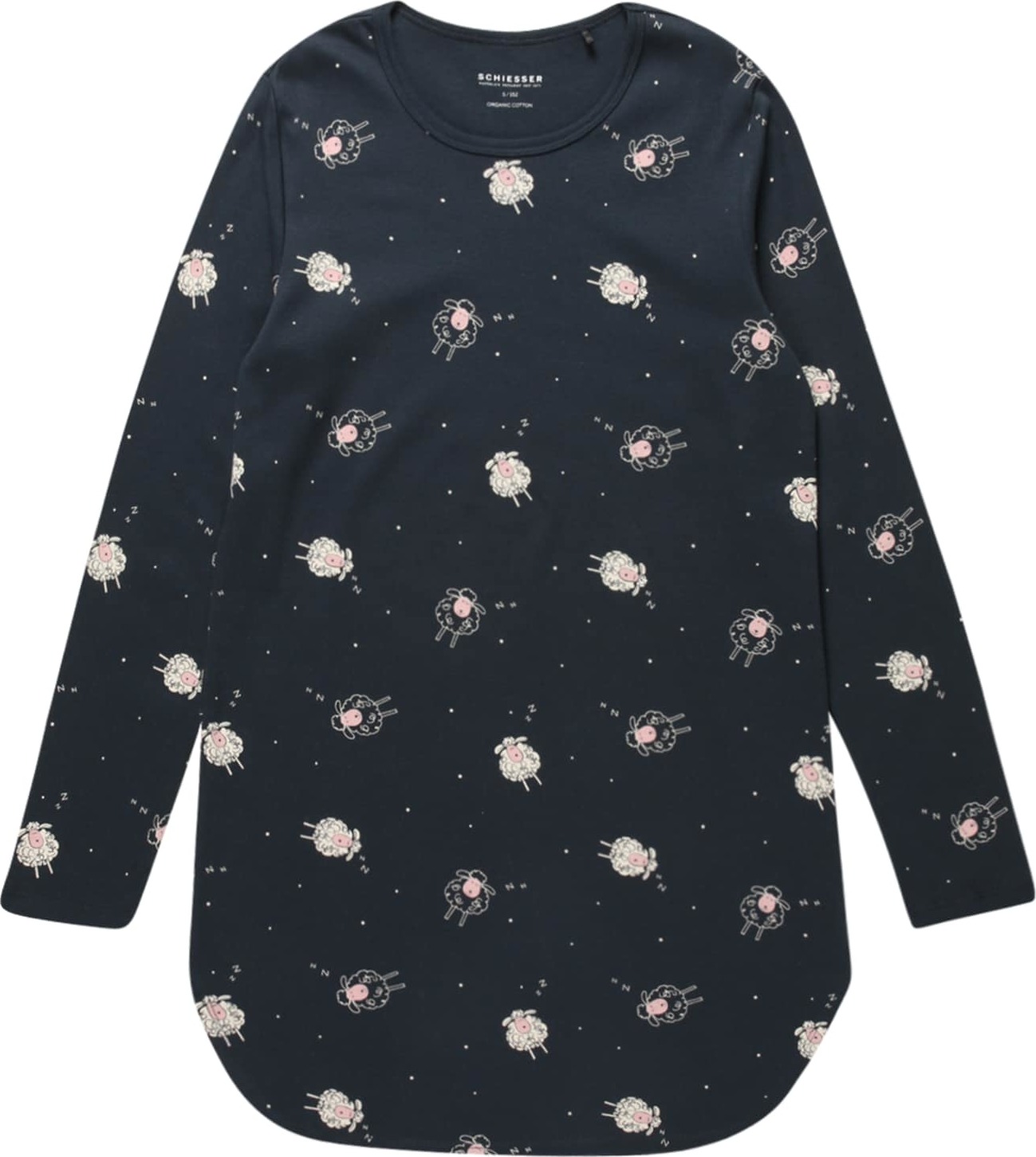 SCHIESSER Noční košilka námořnická modř / pudrová / bílá