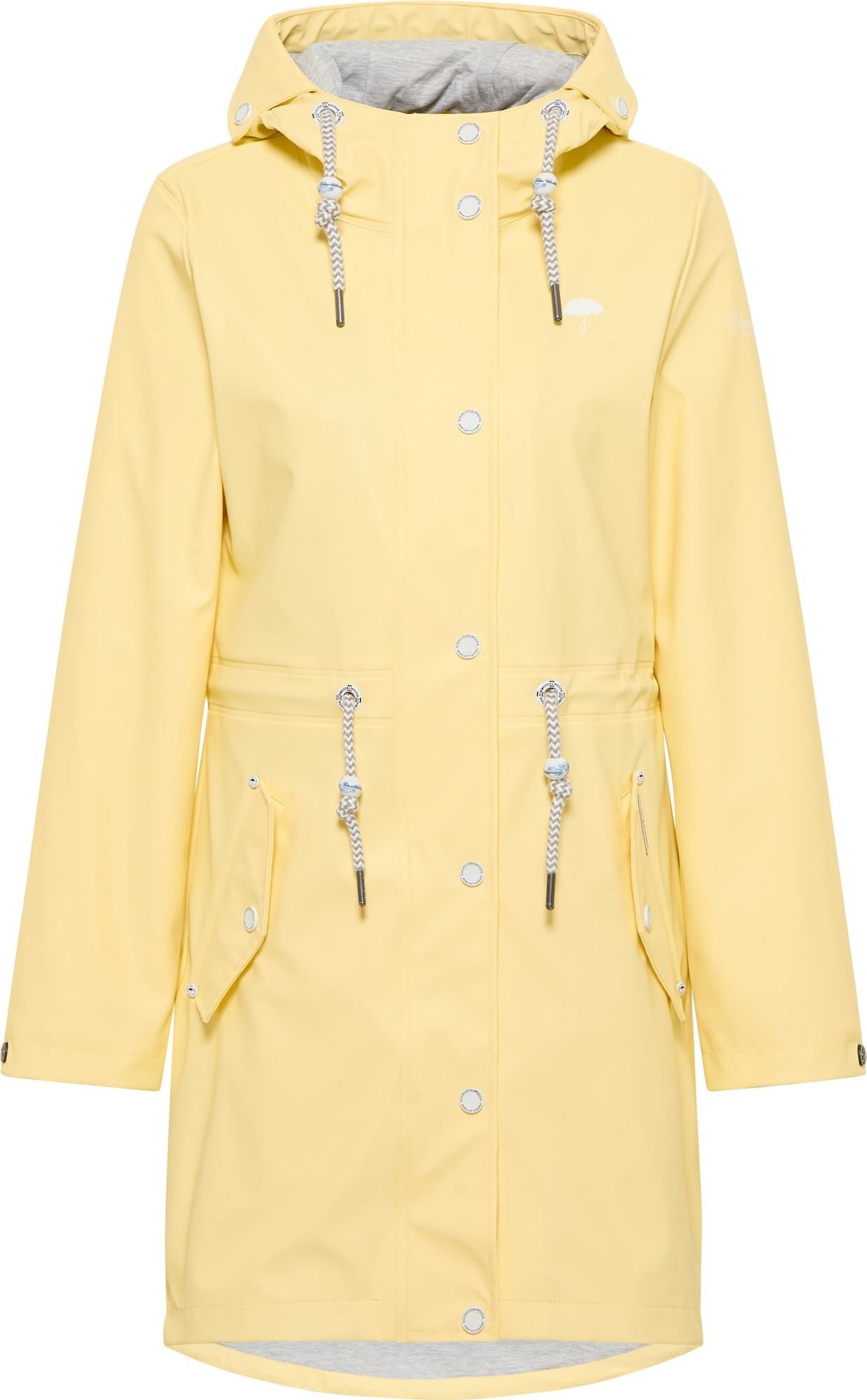 Schmuddelwedda Funkční kabát světle žlutá / šedý melír / bílá