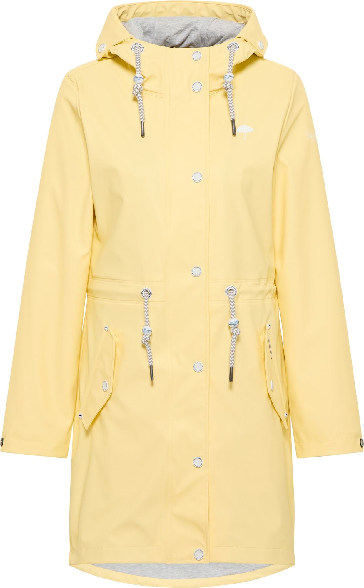 Schmuddelwedda Funkční kabát světle žlutá / šedý melír / bílá
