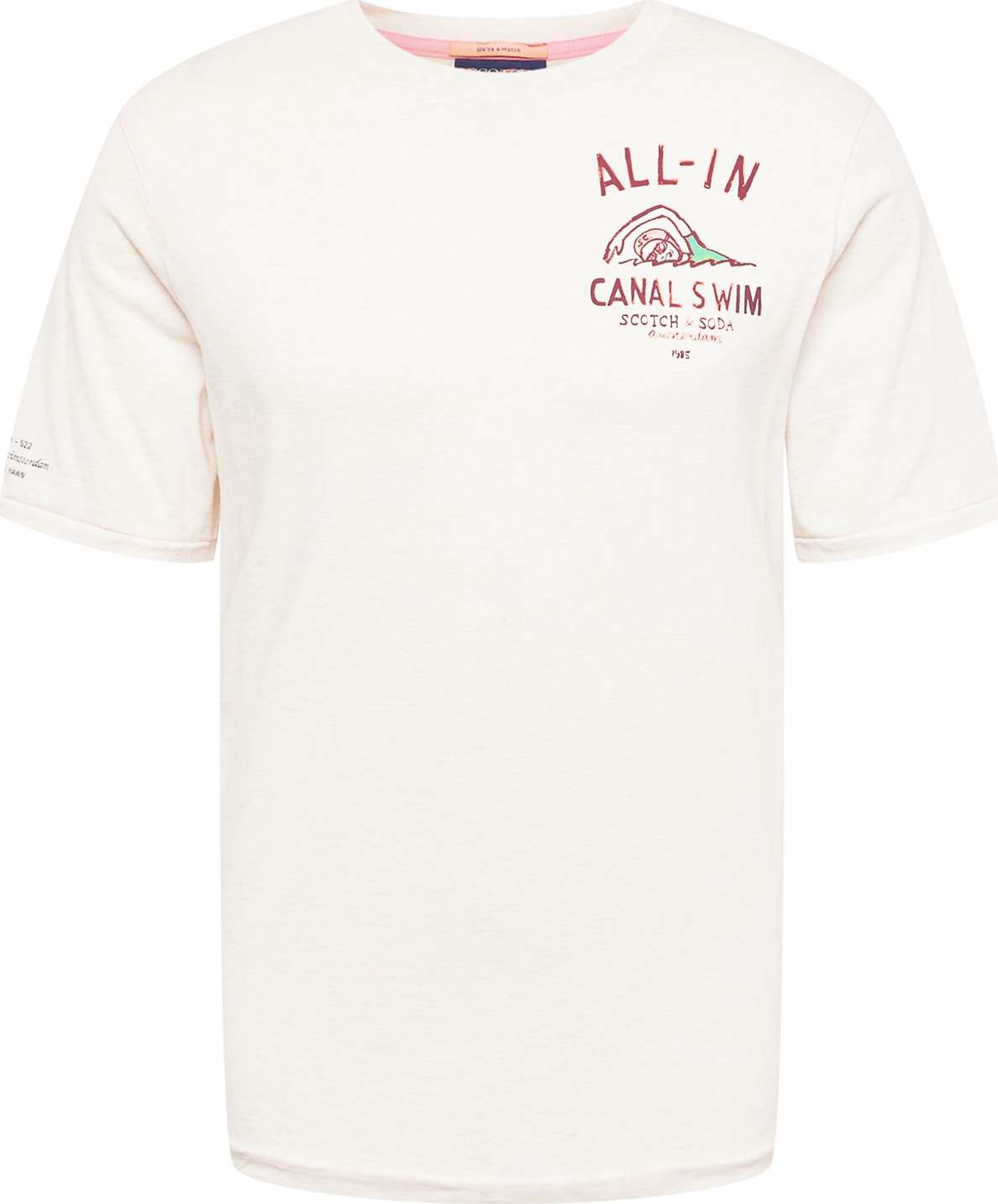 SCOTCH & SODA Tričko červená / barva bílé vlny