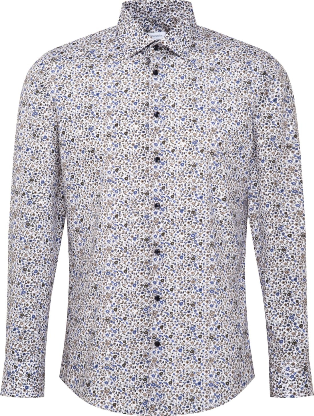 SEIDENSTICKER Společenská košile modrá / šedobéžová / bílá