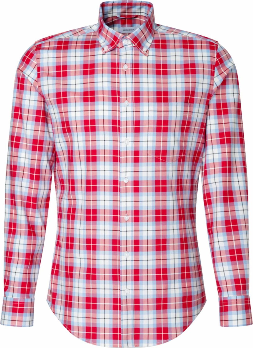 SEIDENSTICKER Společenská košile světlemodrá / červená / bílá