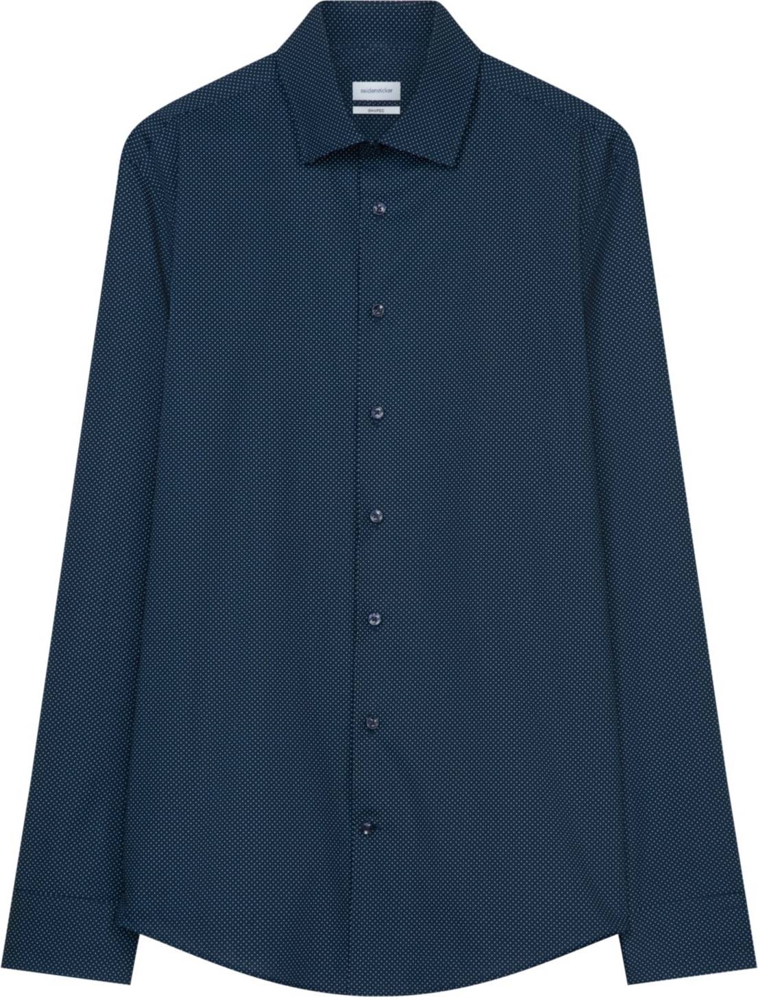SEIDENSTICKER Společenská košile tmavě modrá / šedá