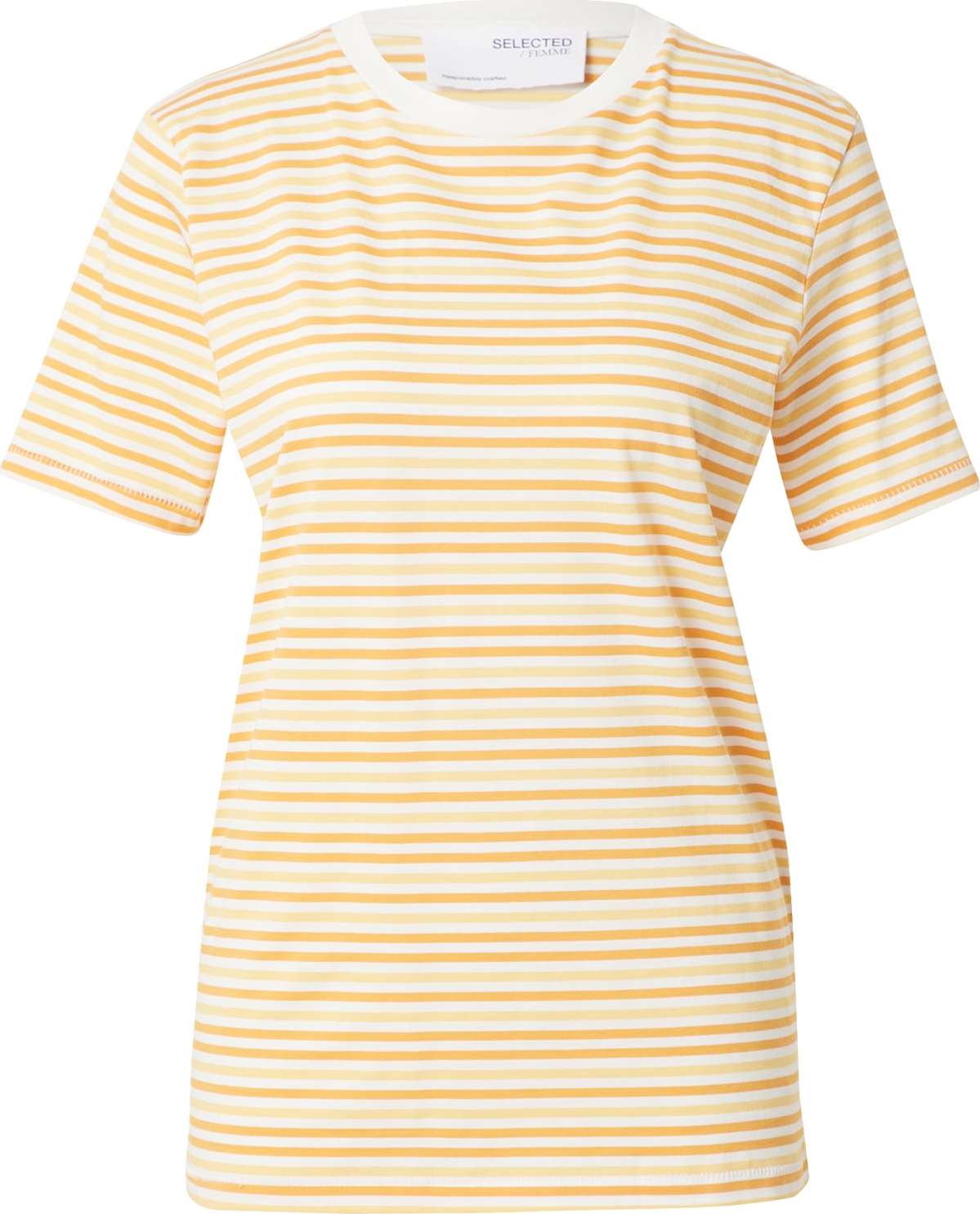 SELECTED FEMME Tričko oranžová / jasně oranžová / bílá
