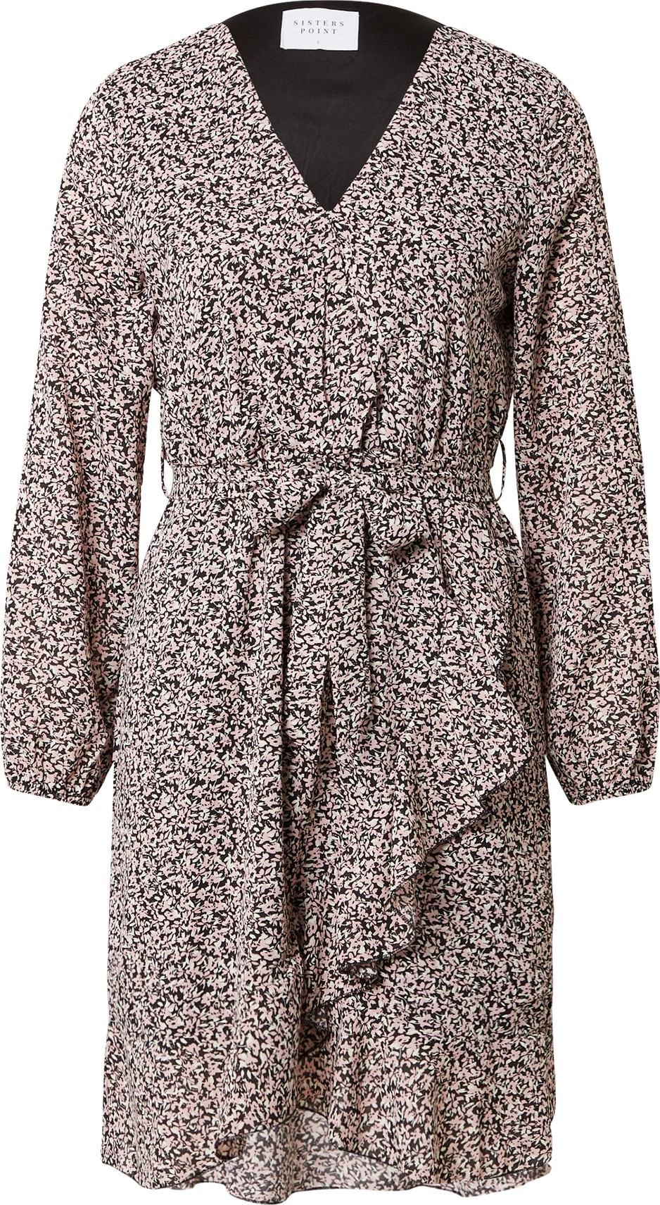 SISTERS POINT Šaty růžová / černá / bílá