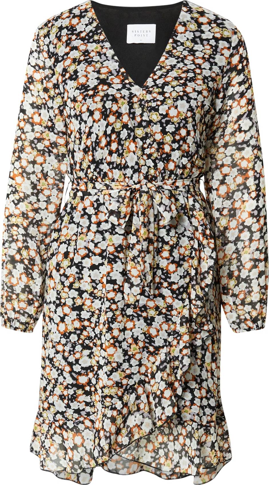 SISTERS POINT Šaty 'Greto' hořčicová / černá / bílá