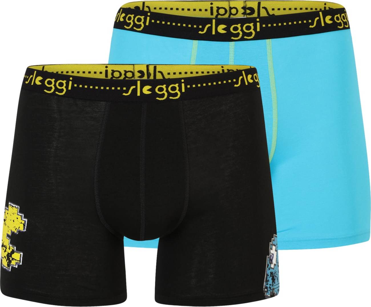 SLOGGI Boxerky 'Start Pacman' světlemodrá / žlutá / černá