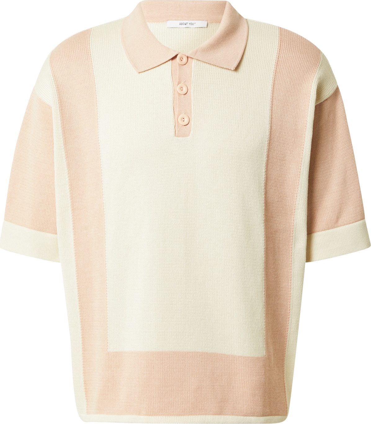 Smiles Tričko 'Rafael' broskvová / offwhite