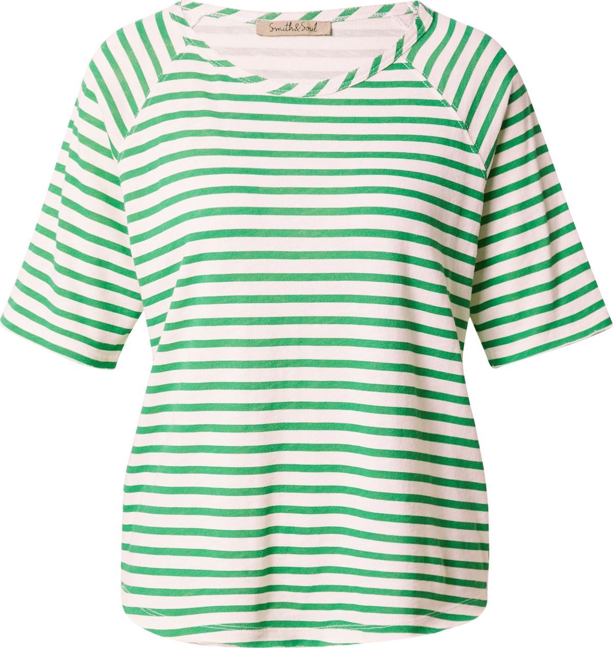 Smith&Soul Mikina zelená / bílá