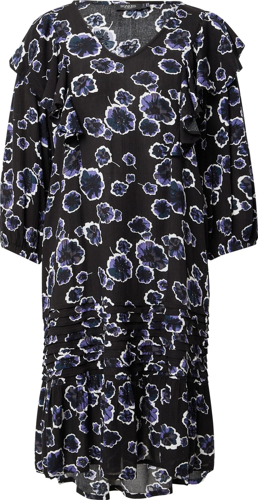 SOAKED IN LUXURY Šaty 'Zaya' fialkově modrá / světle fialová / černá / bílá