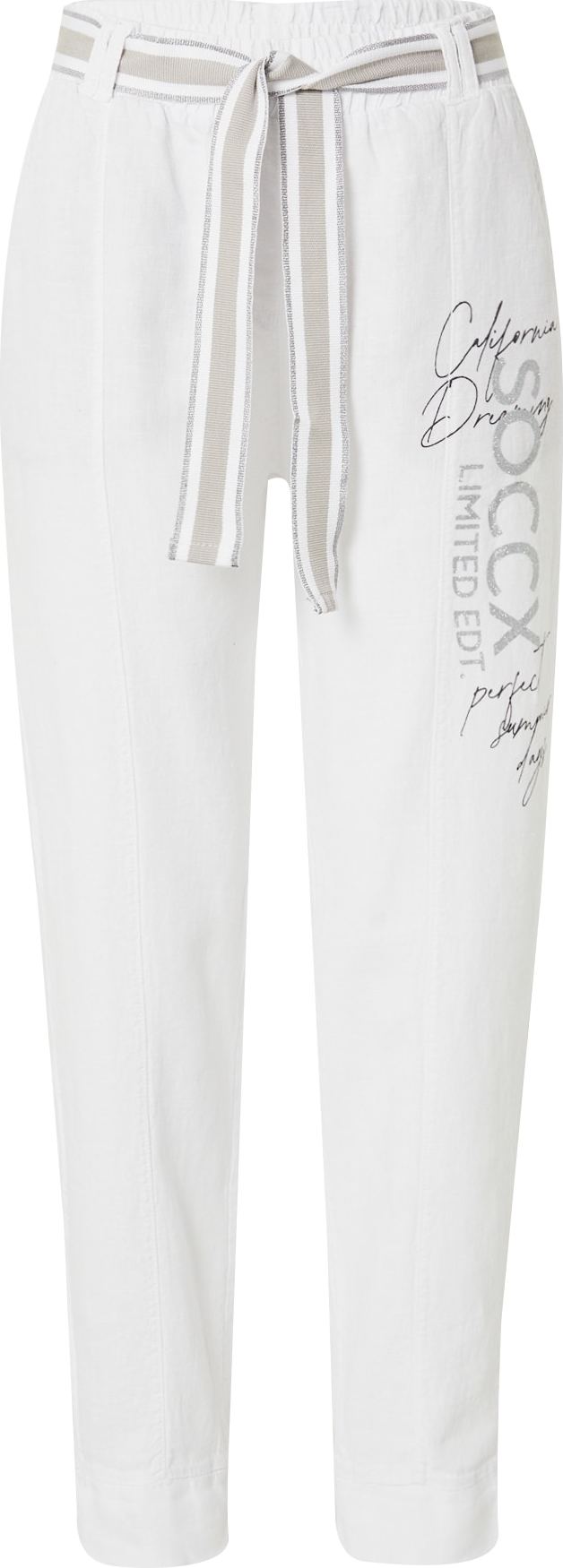 Soccx Kalhoty černá / stříbrná / bílá