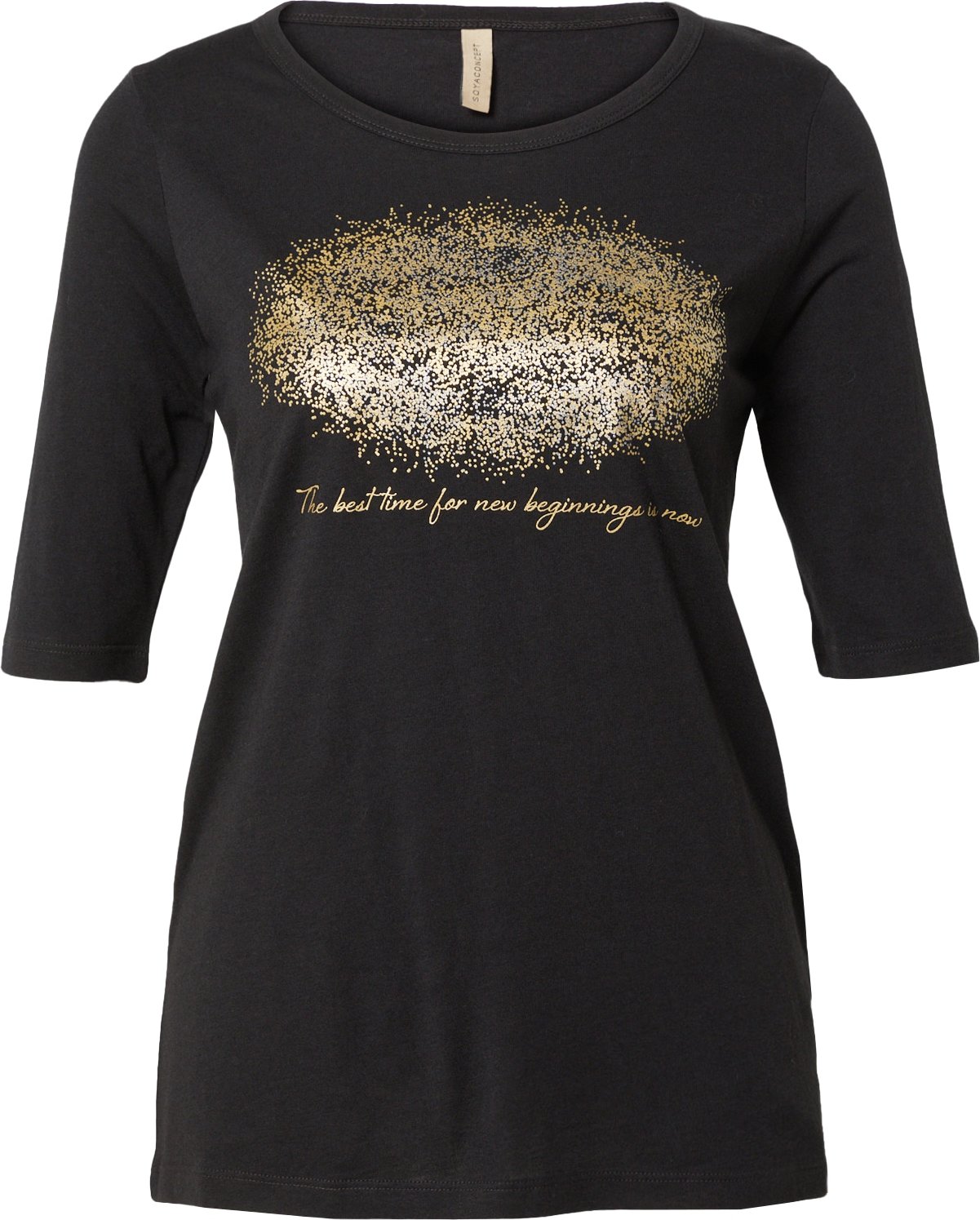 Soyaconcept Tričko 'FELICITY' zlatá / černá / bílá