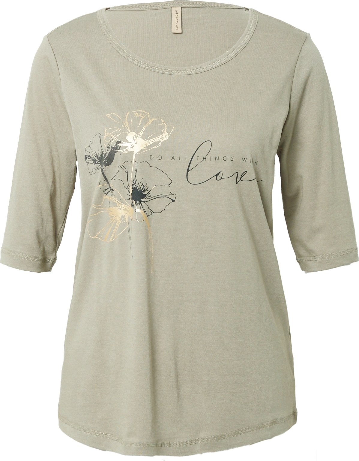 Soyaconcept Tričko 'FELICITY' zlatá / khaki / černá