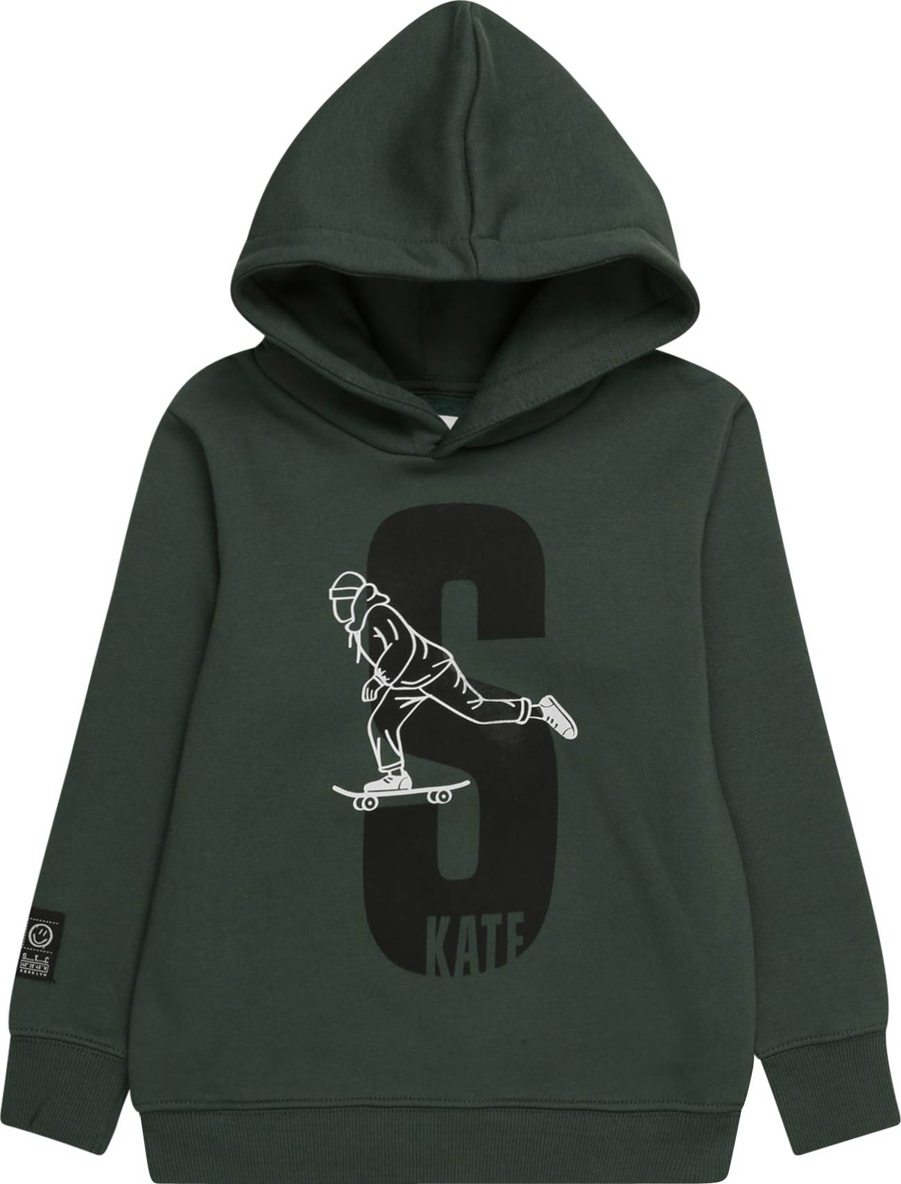 STACCATO Mikina tmavě zelená / černá / bílá