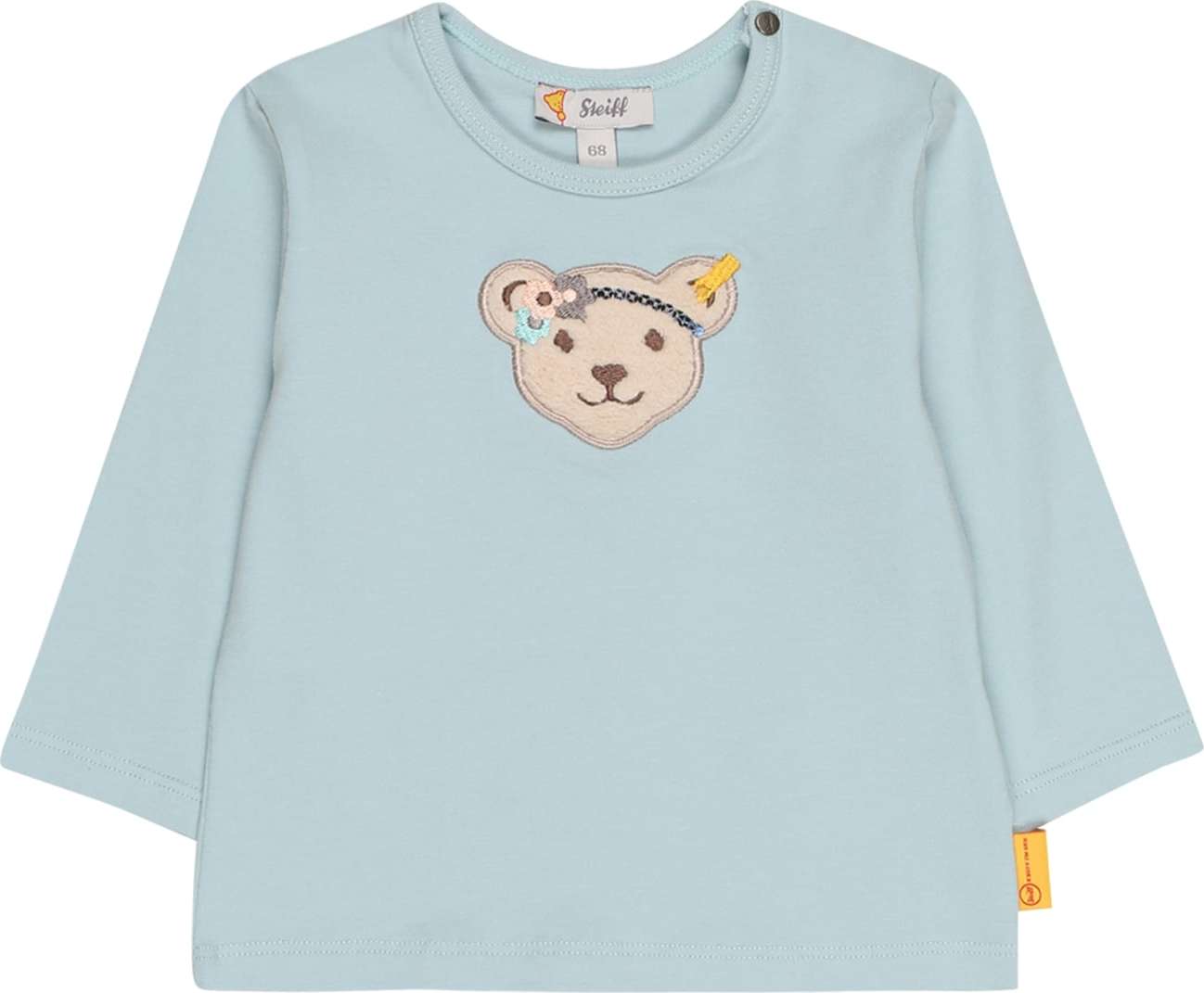 Steiff Collection Tričko světlemodrá / světle hnědá / tmavě hnědá / žlutá