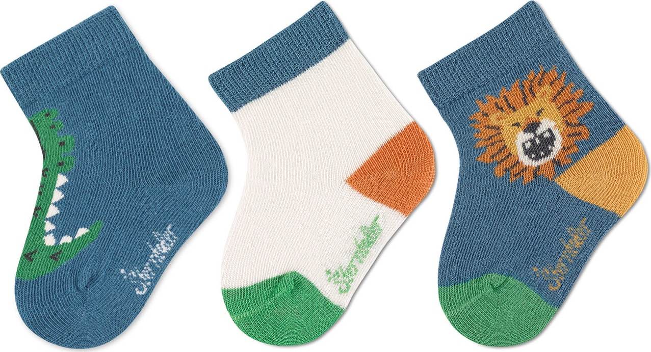 STERNTALER Ponožky modrá / zelená / oranžová / bílá