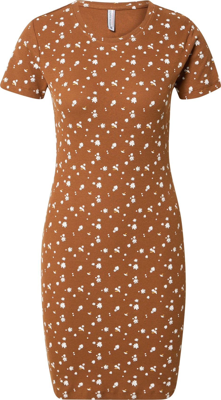 Stitch and Soul Šaty karamelová / oranžová / bílá