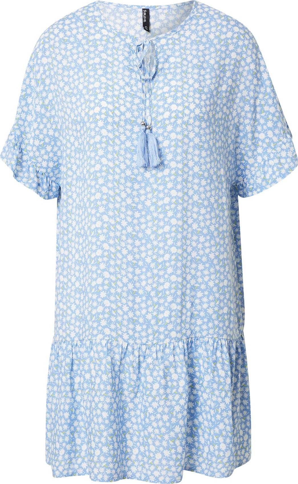 Sublevel Košilové šaty světlemodrá / hořčicová / bílá