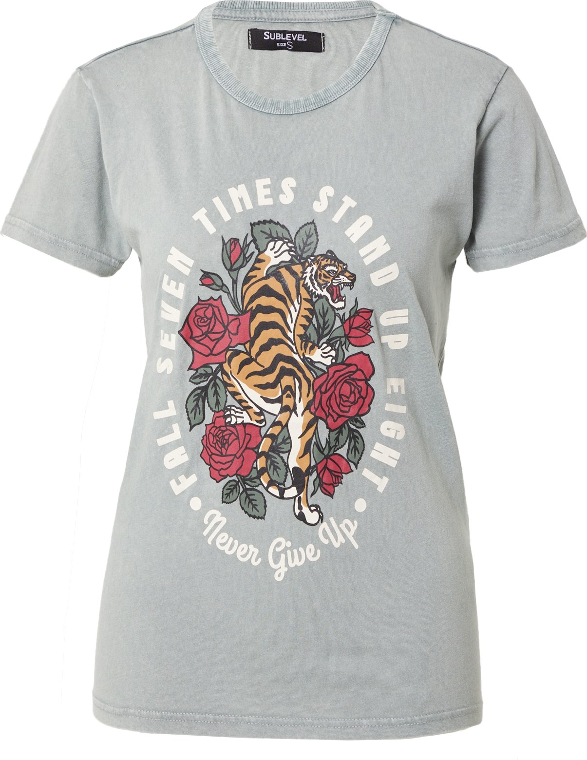 Sublevel Tričko velbloudí / pastelově zelená / brusinková / bílá