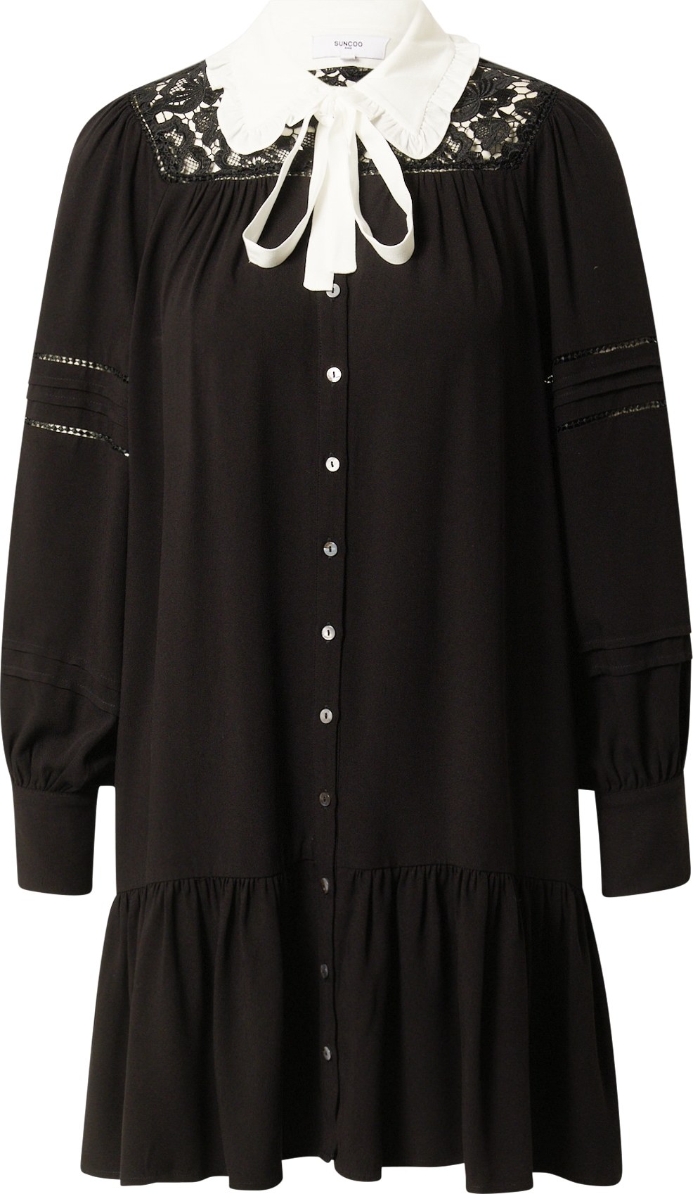 Suncoo Košilové šaty černá / bílá