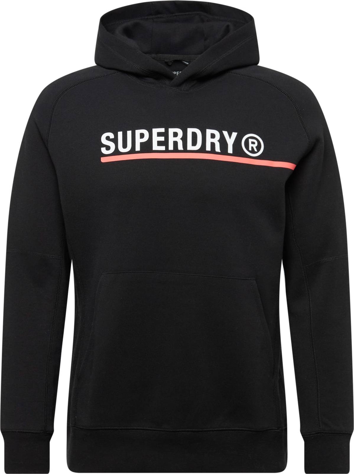 Superdry Mikina oranžová / černá / bílá