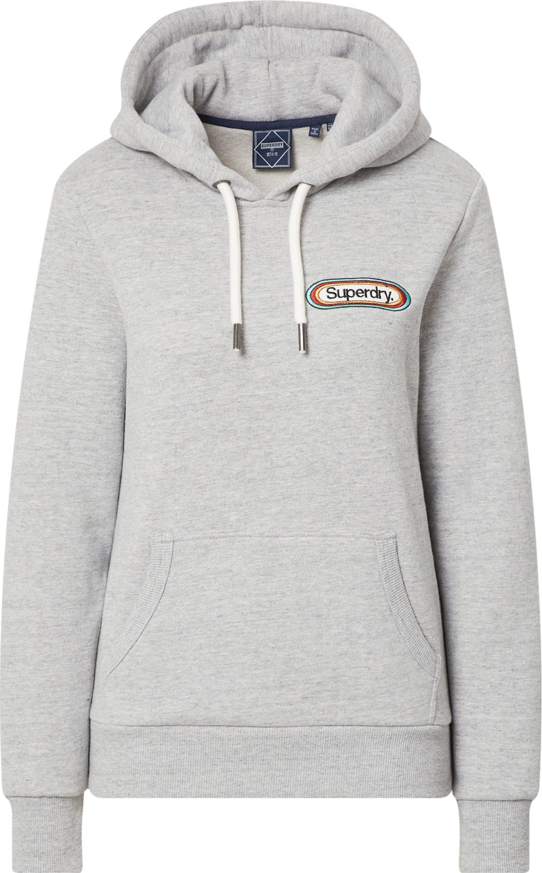 Superdry Mikina žlutá / šedý melír / tmavě oranžová / bílá