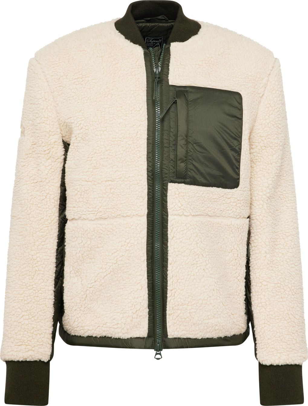 Superdry Přechodná bunda béžová / tmavě zelená